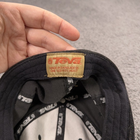 Teva Hat Cap Adult One Size Black Corduroy Baseball Outdoor Hiking Gorp - Picture 9 of 9